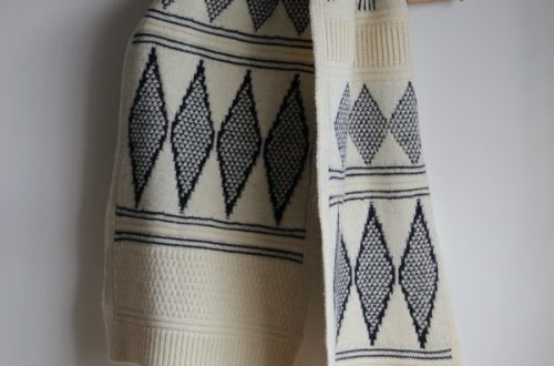 Charl Knitwear Hardingham Gansey pattern knitted scarf