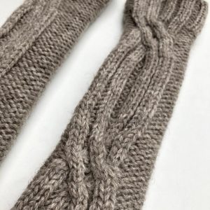 knitted wool wrist warmers