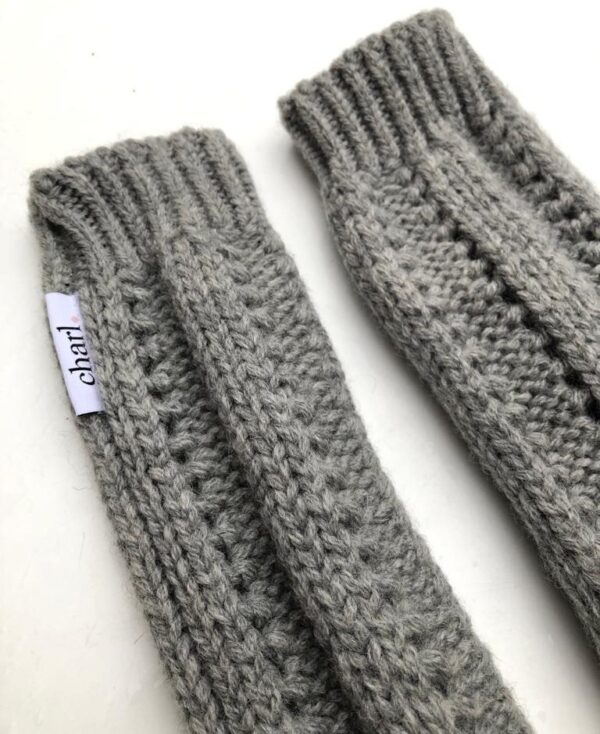 British wool knitted leg warmers
