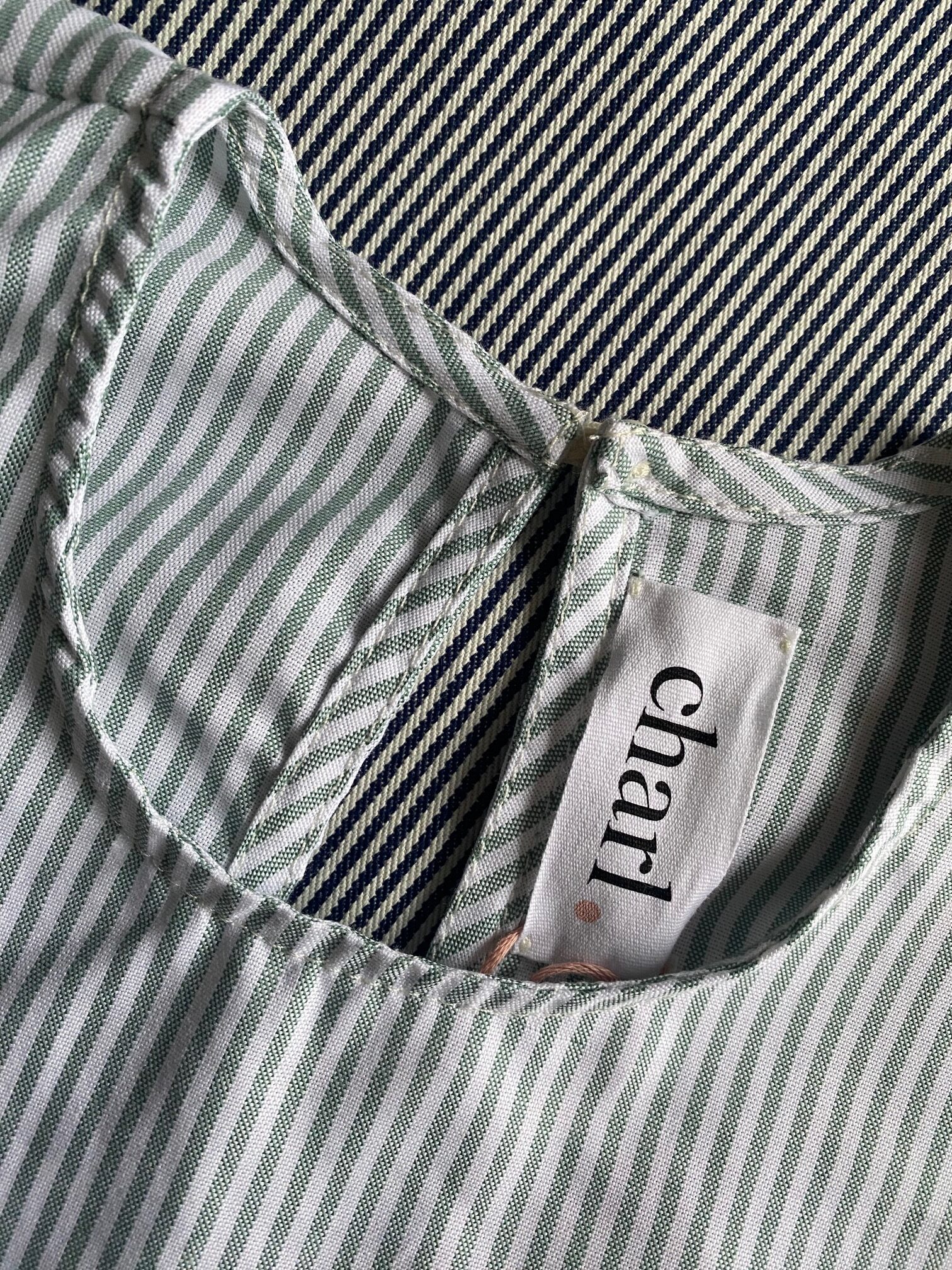 Striped cotton smock top