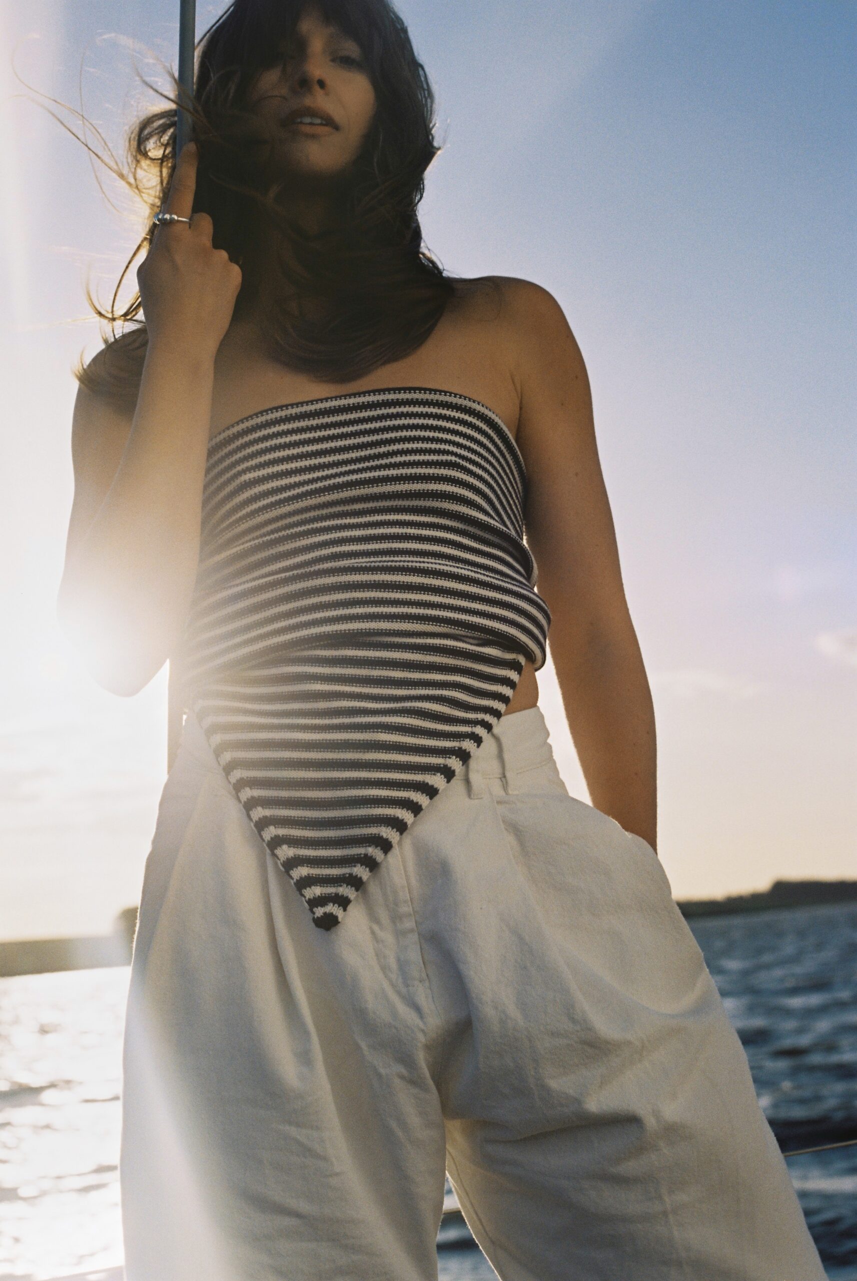 The Winterton Large Striped Triangle Scarf - Image 9