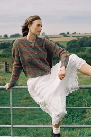Eliza brushed stripe short cardigan