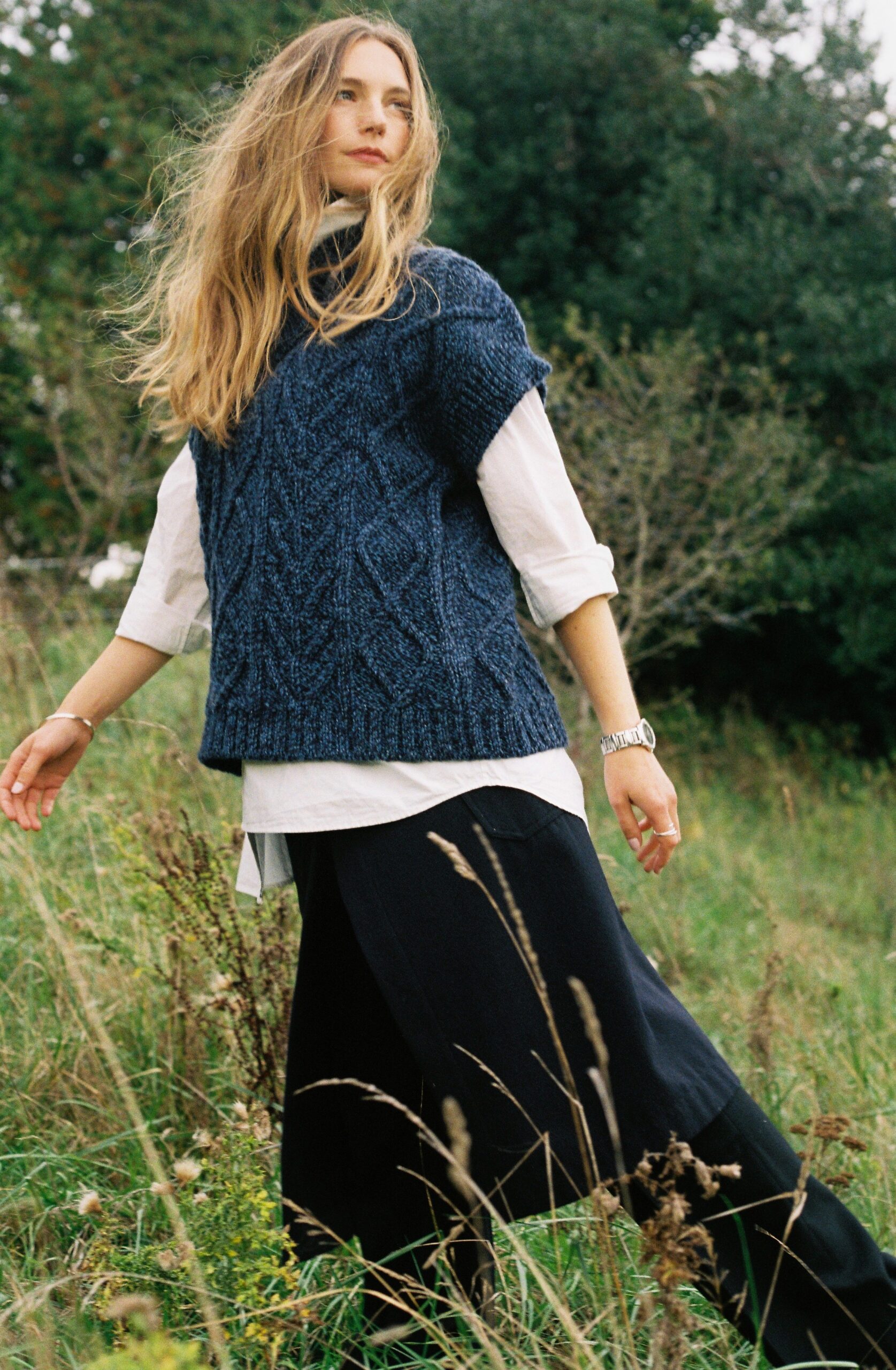 Esther Shetland Wool Cable Knit Pullover