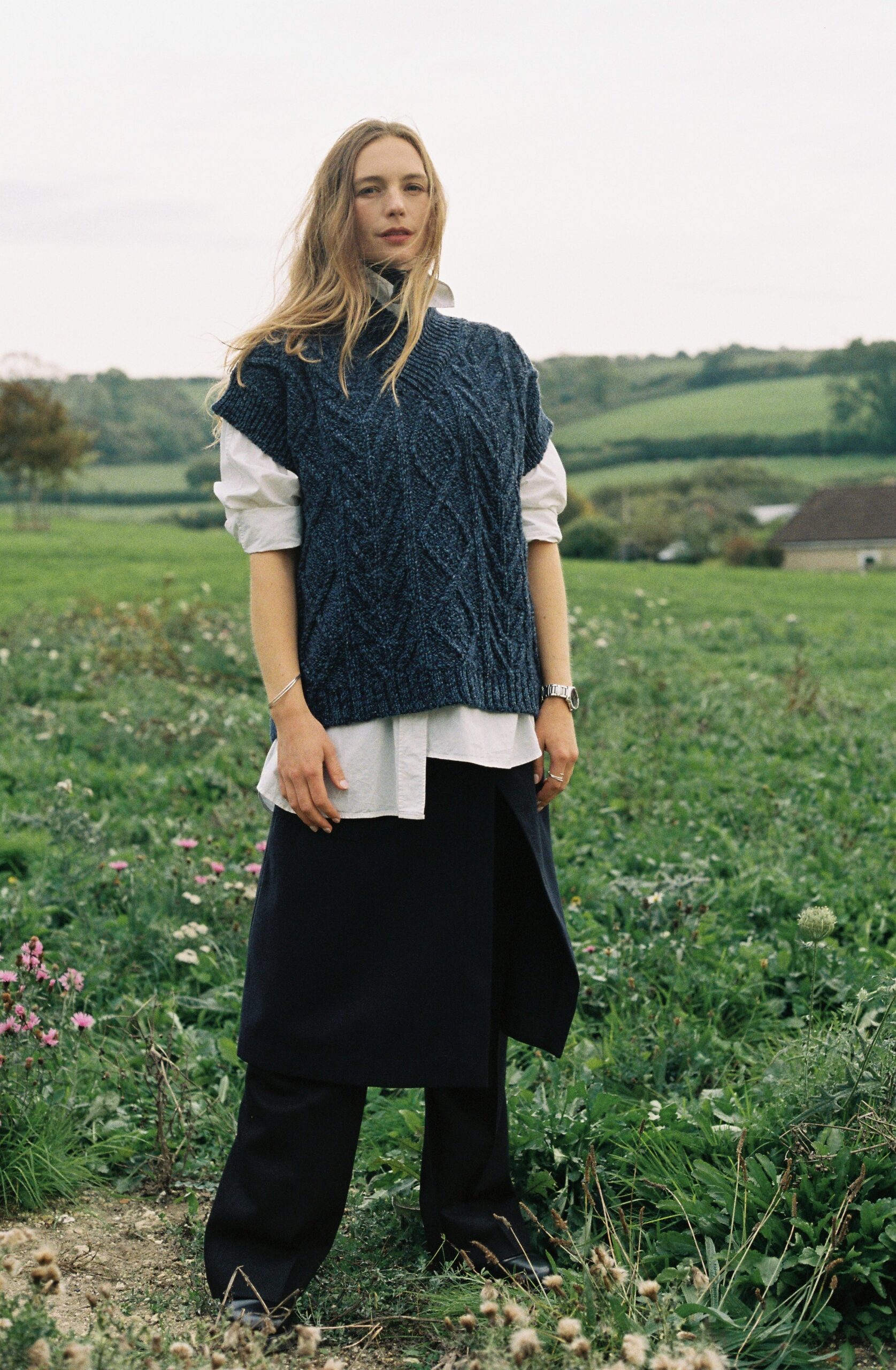 Esther Shetland Wool Cable Knit Pullover - Image 3
