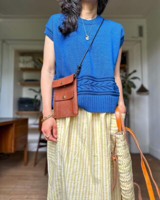 🌞 S u n s h i n e  s h a d e s 🌞

Thanks Erica of @ahistoryofarchitecture for pairing them so perfectly:

💙 West vest in Royal Blue
💛 Rose sundress in the yellow candy stripe
🧡 Bags @katesheridanbags 

#charlknits #everyjumpertellsastory #ahistoryofarchitecture #summerstyleinspo #styleatanyage #outfitinspo #sustainablefashion #organiccotton #slowfashion #indiebrands #shopsmall #summerdress #summerknitwear