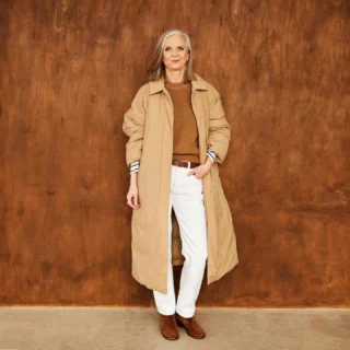 Tentatively stepping into spring 🌱

🤍🌞I always use white jeans as a barometer of the weather warming up!

Doesn’t Alyson of @thatsnotmyage look fantastic in hers, paired with the SALTER Tank top and trench coat?

🤎 The SALTER group are back in stock now in Toffee Apple but selling out fast! 

👀 Look out for a brand new 100% natural colour arriving this week. Perfect for layering over nautical stripes… ⚓️

📸 @sarahbrickphotography
💄 @lindseypoolemakeup

#charlknits #everyjumpertellsastory #springstyle  #springstyleinspo #stylingtips #styleatanyage #alpaca #tanktop #luxuryknitwear #whattowearnow #sustainablefashion