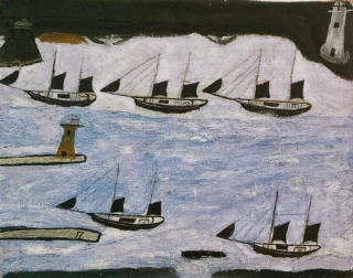 ⚓️ Ending the half term week with Alfred Wallis.

🌊 One of my favourite and most original British artists.

Mount’s Bay and Five Ships c.1928

#alfredwallis #britishartists #nauticalart #coastalart  #coastalartist