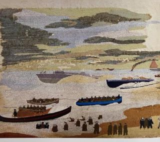 🇬🇧 Celebrating VE Day with the art of John CRASKE, Norfolk fisherman and artist.

⚓️ John came from a long line of Norfolk fishermen but from a relatively early age he was land bound due to illness. His work always represented the sea, even though he couldn’t bear to be on it, he was drawn to it in his mind.

📻 He embroidered scenes that he heard from his sick bed on his radio during World War II. This was his unique way of contributing to the war effort.

🪡 He used whatever materials he had to hand, painting on tea trays, old pieces of board and scraps of fabric and was completely self taught.

His incredible embroideries were created using stabbing stitches with a unique sense of perspective which re-create the sense of urgency in his scenes.
 
💙 If you’d like to find out more about this enigmatic figure, the book “Threads - The Delicate Life of John Craske” by Julia Blackburn is a comprehensive biography.

“The Evacuation of Dunkirk” held in Norwich Castle Museum Collections.

#britishartists #johncraske #juliablackburn #norfolkartists