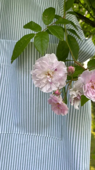 🌹🌿 Summer ready! 

The Sailor Smock is in stock now in Candy Stripe 💙 Samphire Green stripe (pictured here) 💚 and Blue Chambray 🩵

Made in Norfolk from OEKO-TEX certified cottons and linen.

#charlknits #madeinbritain #madeinnorfolk #stripedtop #cottontop #smocktop #summerstyle #nauticalfashion #heritagestyle