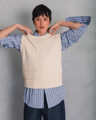 💙🤍 Just in-case...

⛅️ Summer knitwear is made for British weather!

🌊When I designed the WEST Gansey Vest, I was thinking of what you want to pull on at the coast when the breeze picks up, or on a cloudy day.

🎣 Norfok fishermen knew what this felt like all too well, and the "herringbone" motif found on this group is directly inspired by the main catch of the 20th century - herrings. You can find references to them in Gansey jumpers, art work from the time and poems.

🐟 Here's Leonard West waering his "herringbone" Gansey and an art work by John Craske featuring a “String of Herrings”.

#charlknits #heritagefashion #everyjumpertellsastory #madeinBritain #britknits #ganseys #norfolkart #norfolkfishermen #fishermensknits #britishheritage #summerknitwear #britishmanufacturing #shopsmall #sustainableknitwear
