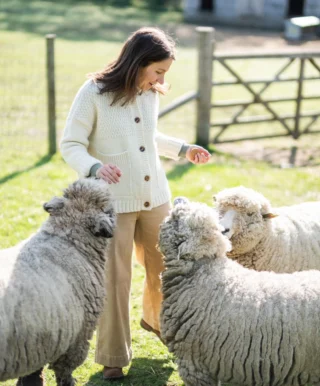 🌊 🐑 Home Shores…

🐑 Here's Charl muse @gemma_leese wearing her BETTY cardigan at home with her flock of Ryeland sheep including the much loved Betty the sheep!

📸 Gemma's a photographer, small holder, animal lover, gardener, slow fashionista and SO much more!

🤍 I met Gemma at our live event in Southwold with @norfolknaturalliving earlier this spring but she has been a customer for much longer. What drew Gemma to Charl originally was our shared ethos; a love of British wools, heritage stories and British manufacturing.

“I love understanding the story behind a brand and their owners and want to support and spend my money with a brand or someone who shares similar values or who are just doing good things”.

💙🤍 Gemma's a cardigan girl, she is wearing the BETTY in Milk White size xs/s and the WEST cardi in dark Navy, which Charl Knit do you wear on repeat at home?

#charlknits #staycationwardrobe #everyjumpertellsastory #britishwool #britishmanufacturing #madeinBritain sustainableknitwear #sustainablefashion #smallknitwearbrand #femalefounded #naturalknitwear #luxuryknitwear #britknits #homegrown #cardigan #woolcardigan #creamcardigan